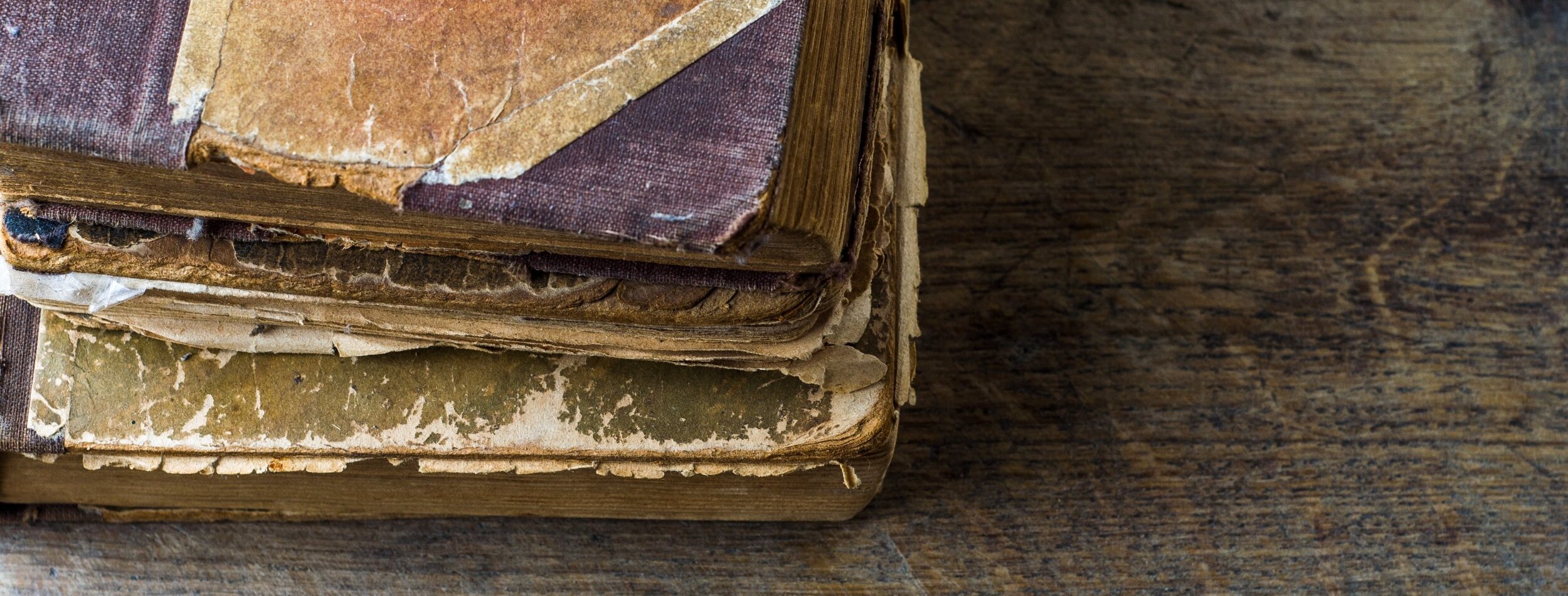 Old books on a table